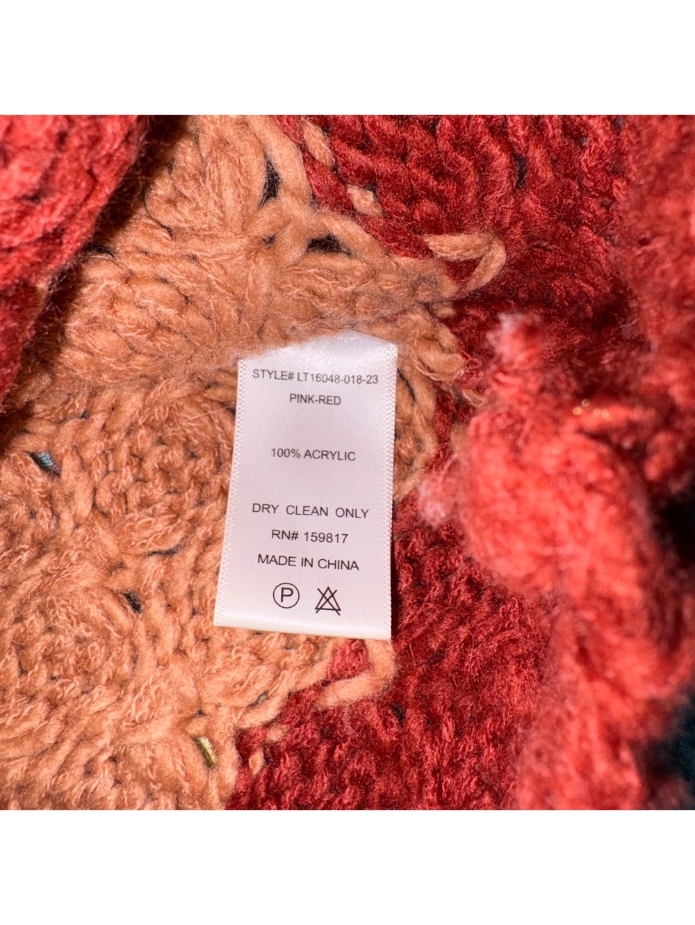 Altar'd State XS Woman’s Striped Knit Sweater in Pink-Red Outdoor Cozy - Picture 6 of 8